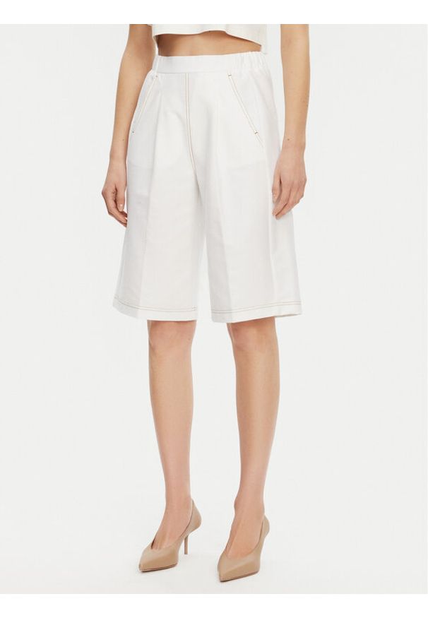 Max Mara Leisure Szorty materiałowe Texas 2516781027650 Biały Regular Fit. Kolor: biały. Materiał: syntetyk, bawełna