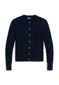 Polo Ralph Lauren Kardigan 211891643002 Granatowy Regular Fit. Typ kołnierza: polo. Kolor: niebieski. Materiał: bawełna #5
