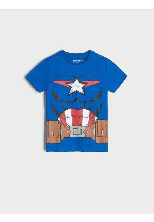 Sinsay - Koszulka Marvel - mid blue. Materiał: bawełna. Wzór: motyw z bajki