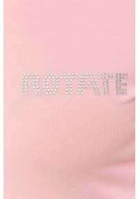 ROTATE - Rotate longsleeve damski kolor różowy. Kolor: różowy. Długość rękawa: długi rękaw. Wzór: aplikacja. Styl: klasyczny #4