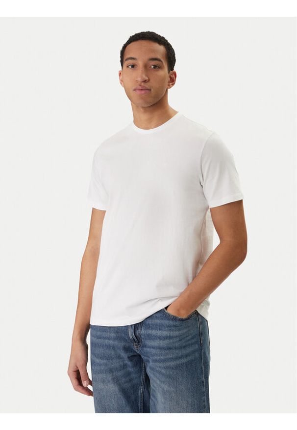 Calvin Klein Jeans T-Shirt Classic Monogram LV04RD254G Biały Regular Fit. Kolor: biały. Materiał: bawełna