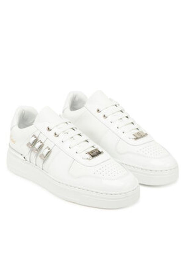 Philipp Plein - PHILIPP PLEIN Sneakersy FAES WSC2780 PLE075N Biały. Kolor: biały. Materiał: skóra