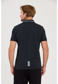 EA7 Emporio Armani - EA7 Granatowa męska koszulka polo, Rozmiar L. Typ kołnierza: polo. Kolor: niebieski #4