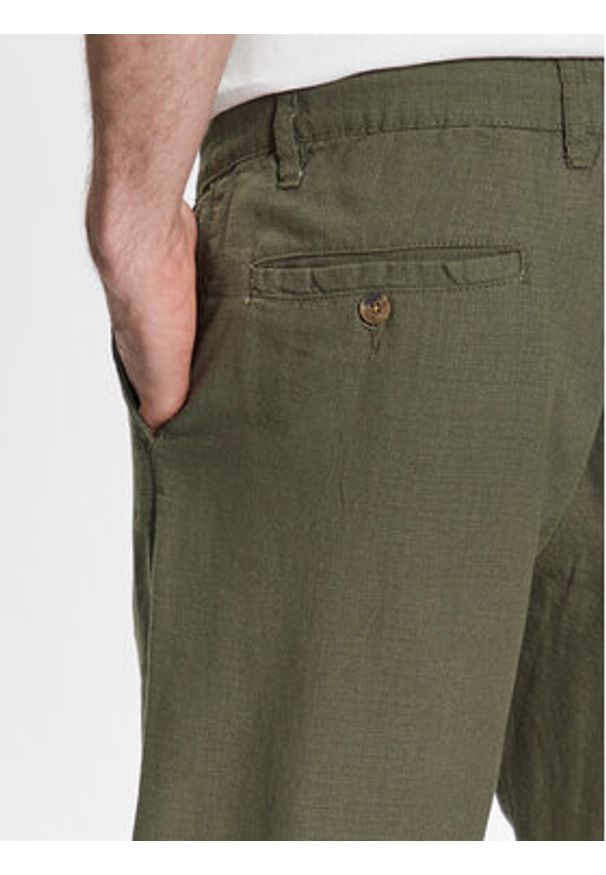 INDICODE Spodnie materiałowe Clio 60-301 Khaki Regular Fit. Kolor: brązowy. Materiał: bawełna, materiał