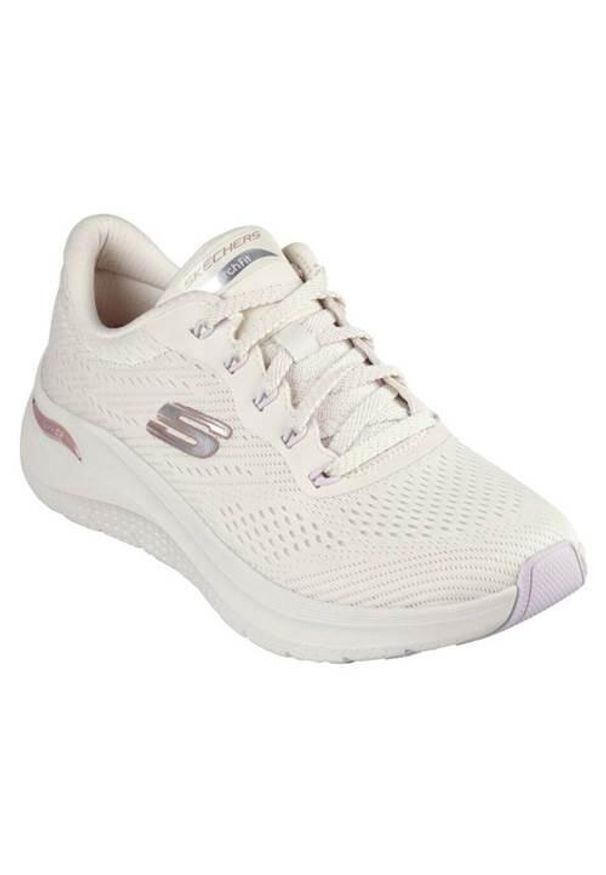 skechers - Buty do chodzenia damskie Skechers Arch Fit 2.0 Big League. Kolor: biały. Materiał: tkanina. Szerokość cholewki: normalna. Model: Skechers Sport. Sport: turystyka piesza