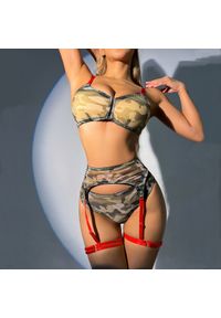 Intica - Zestaw bielizny militarnej z regulowanymi ramiączkami Vangelica. Kolor: wielokolorowy. Materiał: materiał, skóra. Wzór: moro #6