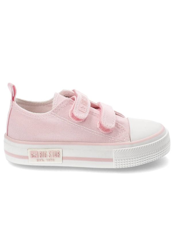 Big-Star - Różowe Trampki Big Star Na Rzep Buty Dziecięce. Zapięcie: rzepy. Kolor: różowy. Materiał: materiał. Szerokość cholewki: normalna