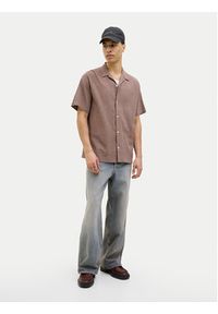 Jack & Jones Koszula Luke 12255781 Brązowy Relaxed Fit. Kolor: brązowy. Materiał: bawełna #5