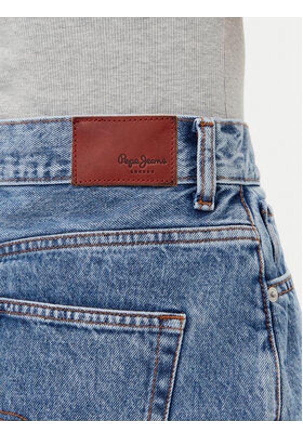 Pepe Jeans Spódnica jeansowa PL901124 Niebieski Regular Fit. Kolor: niebieski. Materiał: bawełna