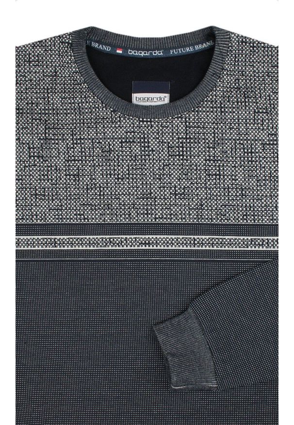 Bagarda - Bluza z Okrągłym Dekoltem, Granatowa bez Kaptura, Męska -BAGARDA. Typ kołnierza: bez kaptura. Kolor: niebieski. Materiał: bawełna, wiskoza, elastan. Styl: klasyczny