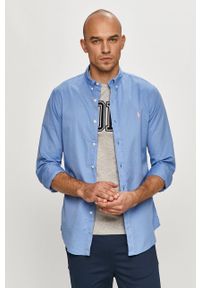 Polo Ralph Lauren - Koszula bawełniana. Typ kołnierza: polo. Kolor: niebieski. Materiał: bawełna. Wzór: gładki #5