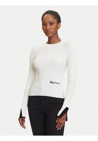 Karl Lagerfeld Jeans Sweter A3W18006 Écru Slim Fit. Materiał: wiskoza