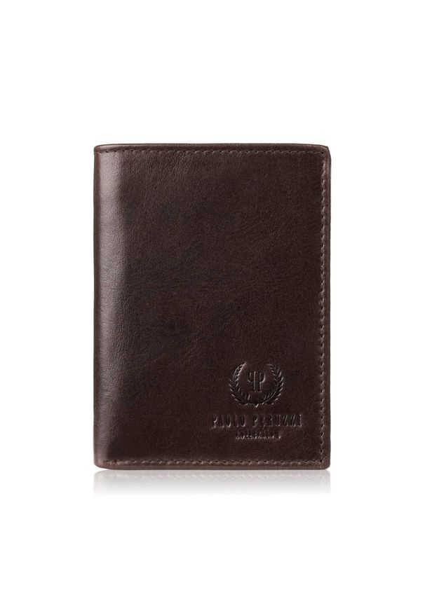 PAOLO PERUZZI - Portfel męski skórzany brązowy klasyczny elegancki z ochroną RFID Paolo Peruzzi AY-10-BR. Kolor: brązowy. Materiał: skóra