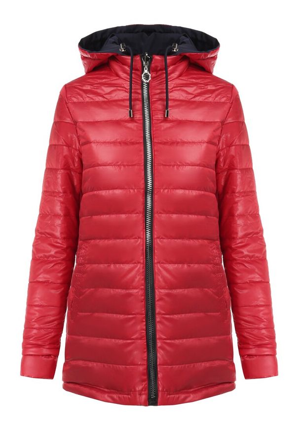 Born2be - Granatowo-Czerwona Kurtka Dwustronna Amathonia. Kolor: niebieski. Styl: elegancki
