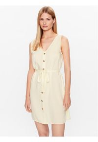 Vero Moda Sukienka letnia Bumpy 10286519 Żółty Regular Fit. Kolor: żółty. Materiał: wiskoza. Sezon: lato #1