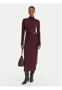 Vero Moda Sukienka dzianinowa Louisa 10336207 Bordowy Loose Fit. Kolor: czerwony. Materiał: syntetyk #2