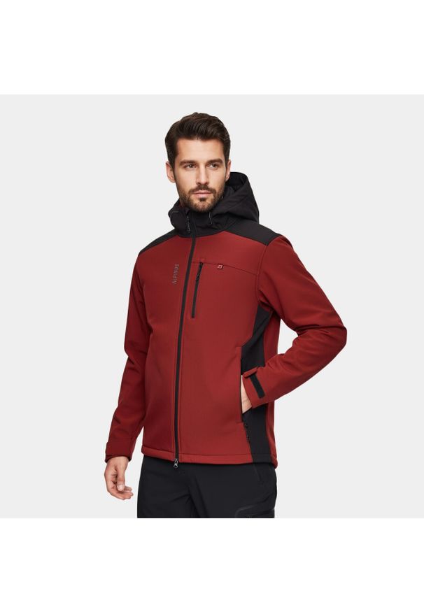 Kurtka turystyczna męska softshell Alpinus ASO. Kolor: czerwony. Materiał: softshell. Sport: turystyka piesza