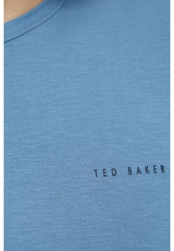 Ted Baker T-shirt piżamowy gładka. Kolor: niebieski. Materiał: dzianina. Wzór: gładki
