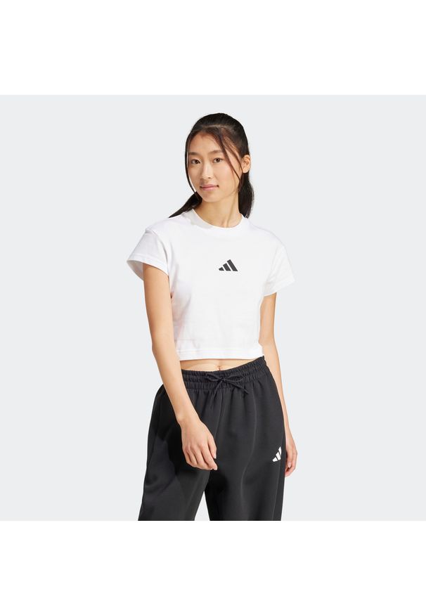 Adidas - Koszulka damska ADIDAS. Materiał: bawełna. Wzór: haft