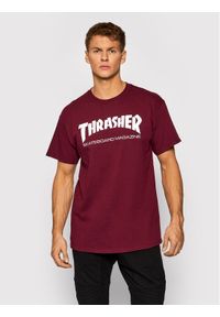 Thrasher T-Shirt Skatemag Bordowy Regular Fit. Kolor: czerwony. Materiał: bawełna