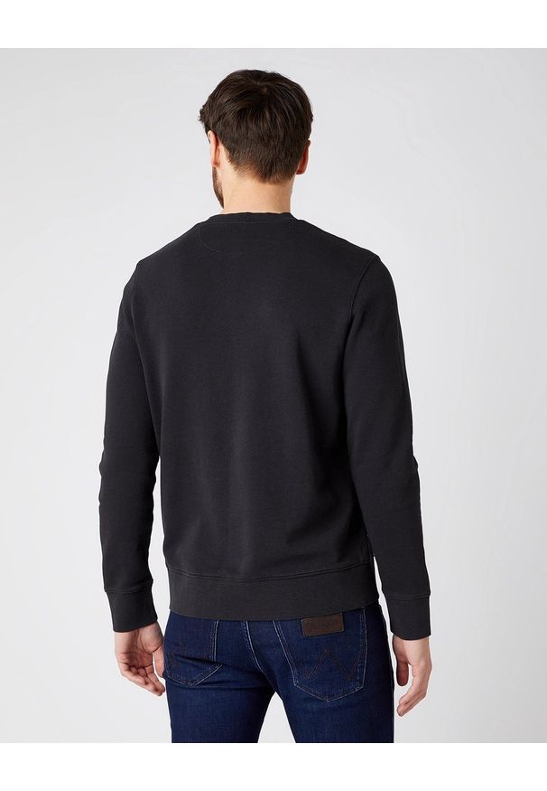 Wrangler - WRANGLER CHEST PRINT CREW BLACK W6F5HA100 112141478. Wzór: nadruk