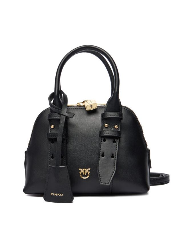 Pinko - PINKO Torebka Bowling Bag Zip Mini AI 25-26 PLTT 105333 A0QO Czarny. Kolor: czarny. Materiał: skórzane