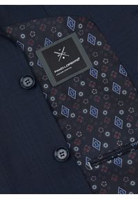 Pako Lorente - PAKO LORENTE – Granatowa marynarka garniturowa w subtelną kratę. Kolor: niebieski. Materiał: poliester, wiskoza, elastan. Wzór: kratka #7