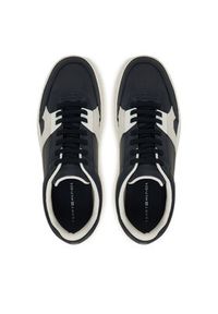 TOMMY HILFIGER - Tommy Hilfiger Sneakersy Th Court Craft Mix FM0FM05654 Granatowy. Kolor: niebieski. Materiał: skóra #6
