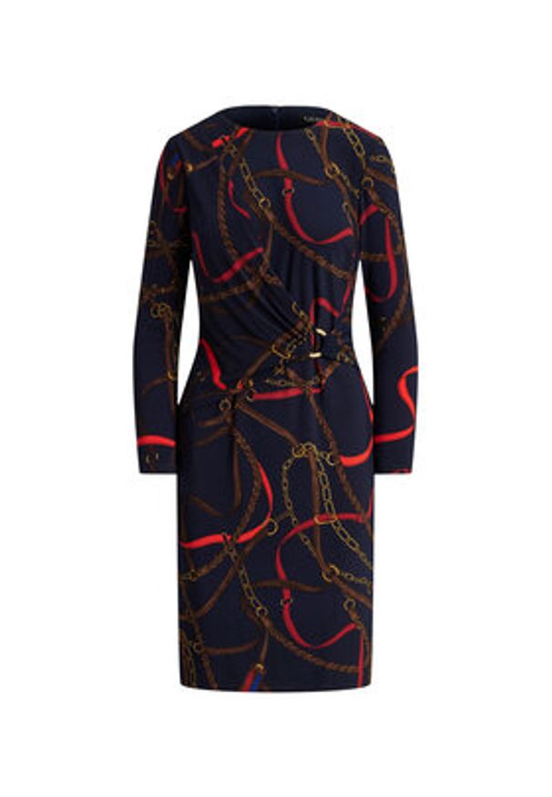Lauren Ralph Lauren - LAUREN RALPH LAUREN Sukienka codzienna 200P03736001 Granatowy Slim Fit. Okazja: na co dzień. Kolor: niebieski. Materiał: syntetyk. Typ sukienki: proste. Styl: casual