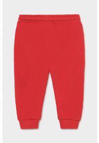Mayoral - Spodnie dziecięce. Kolor: czerwony. Materiał: bawełna, poliester, dzianina, elastan. Wzór: gładki #3