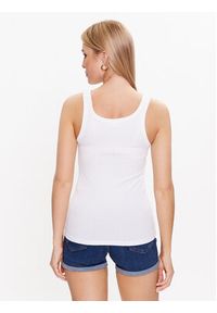 Gina Tricot Top Rib tank 19105 Biały Regular Fit. Kolor: biały. Materiał: bawełna