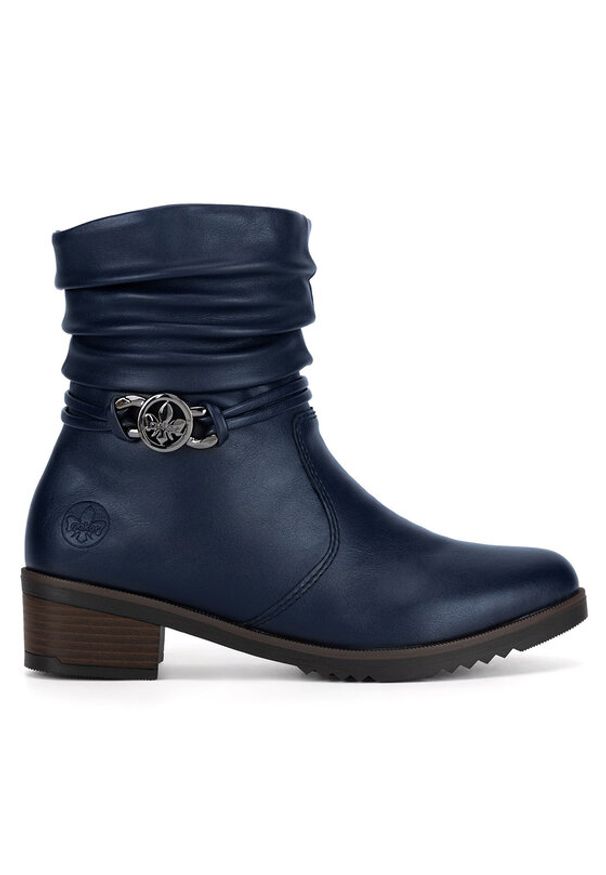 Rieker Botki Y0572-14 Niebieski. Kolor: niebieski. Materiał: materiał