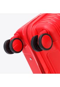 Wittchen - Duża walizka z polipropylenu z błyszczącymi paskami czerwona. Kolor: czerwony. Wzór: paski, aplikacja. Styl: elegancki #9