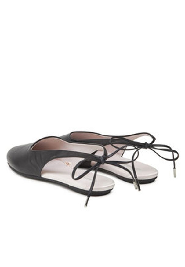 Calvin Klein Sandały Ballerina Sling Back Lth HW0HW02655 Czarny. Kolor: czarny. Materiał: skóra