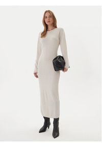 Kontatto Sukienka dzianinowa 3M0964C Écru Slim Fit. Kolor: kremowy. Materiał: syntetyk #5