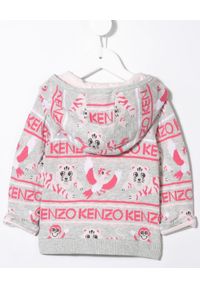 Kenzo kids - KENZO KIDS - Kolorowa bluza z kapturem 0-3 lat. Typ kołnierza: kaptur. Kolor: szary. Materiał: bawełna, dresówka, prążkowany. Długość: długie. Wzór: kolorowy. Sezon: lato #3