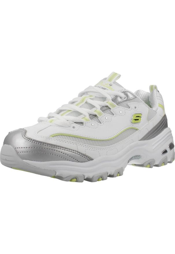 skechers - Kapcie SKECHERS DLITES Biały. Kolor: biały. Materiał: syntetyk, tkanina