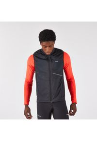 KIPRUN - Kamizelka do biegania męska Kiprun 500 Warm ocieplana. Kolor: czarny. Materiał: tkanina, materiał. Długość rękawa: bez rękawów. Sezon: zima. Sport: bieganie