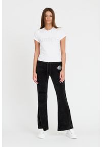 Juicy Couture - JUICY COUTURE Biały damski t-shirt Ryder Rodeo Fitted, Rozmiar S. Kolor: biały