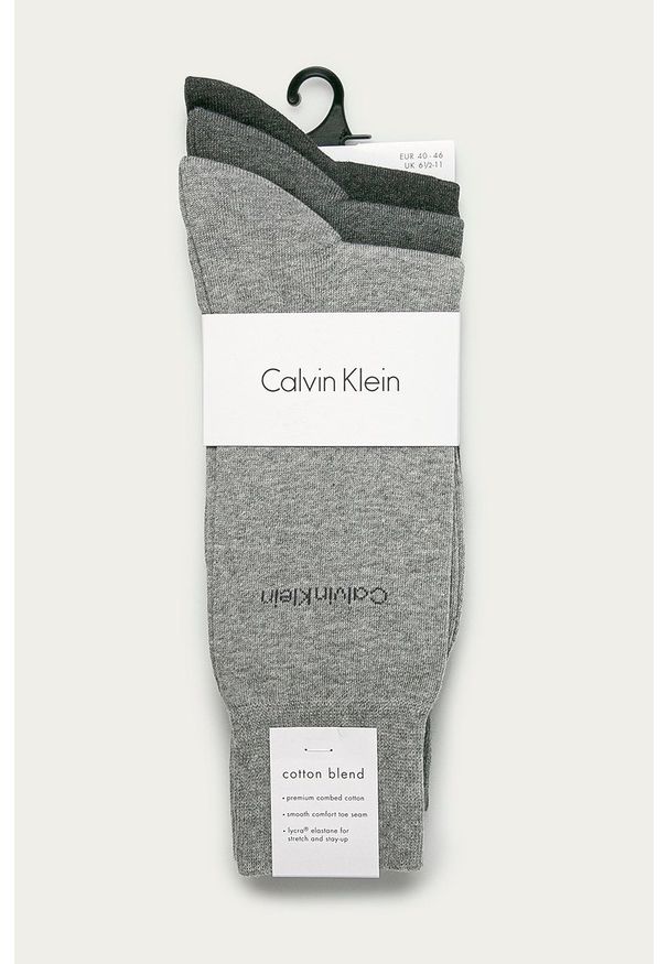 Calvin Klein - Skarpetki (3-pack). Kolor: szary