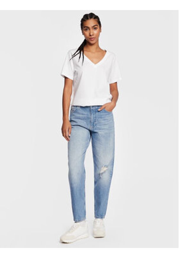 Calvin Klein T-Shirt Smooth K20K205338 Biały Regular Fit. Kolor: biały. Materiał: bawełna