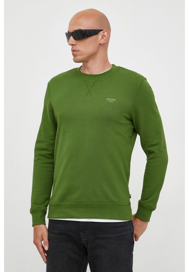 JOOP! - Joop! bluza bawełniana męska kolor zielony z nadrukiem. Okazja: na co dzień. Kolor: zielony. Materiał: bawełna. Wzór: nadruk. Styl: casual
