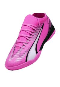 Buty piłkarskie Puma Ultra Match It 107758 01 różowe. Kolor: różowy. Materiał: guma. Sport: piłka nożna