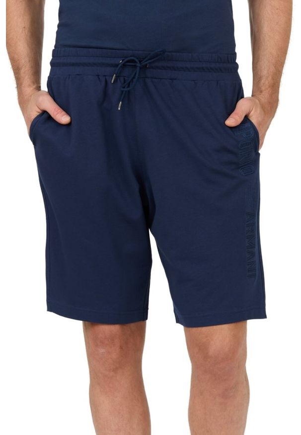 Emporio Armani - EMPORIO ARMANI Granatowe męskie spodenki, Rozmiar XL. Kolor: niebieski