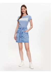 Mustang Spódnica jeansowa 1013616 Niebieski Regular Fit. Kolor: niebieski. Materiał: bawełna