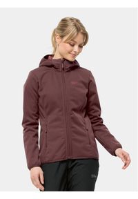 Jack Wolfskin Kurtka softshell Windhain Hoody 1307481 Bordowy Regular Fit. Kolor: czerwony. Materiał: syntetyk