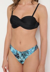 Born2be - Czarne Bikini 3-częściowe Wiązany Biustonosz Majtki Figi i Majtki Bokserki Levinna. Kolor: czarny. Wzór: aplikacja #6