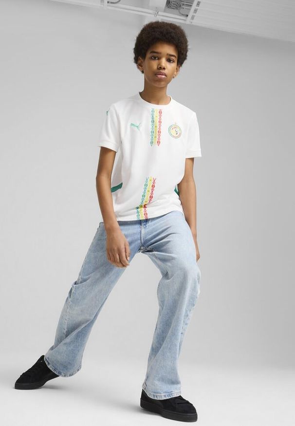 Puma - Młodzieżowa koszulka domowa Senegal 2025 PUMA White Sport Green. Kolor: biały, wielokolorowy, zielony
