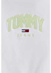 Tommy Jeans - Bluza. Kolor: biały. Materiał: bawełna, dzianina. Wzór: aplikacja #4