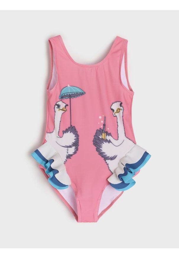 Sinsay - Kostium kąpielowy - różowy. Kolor: różowy